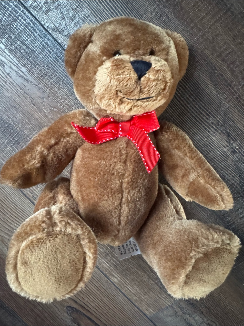 ProFlowers Plush Brown Teddy Bear with Red Bow - Soft Kids Toy